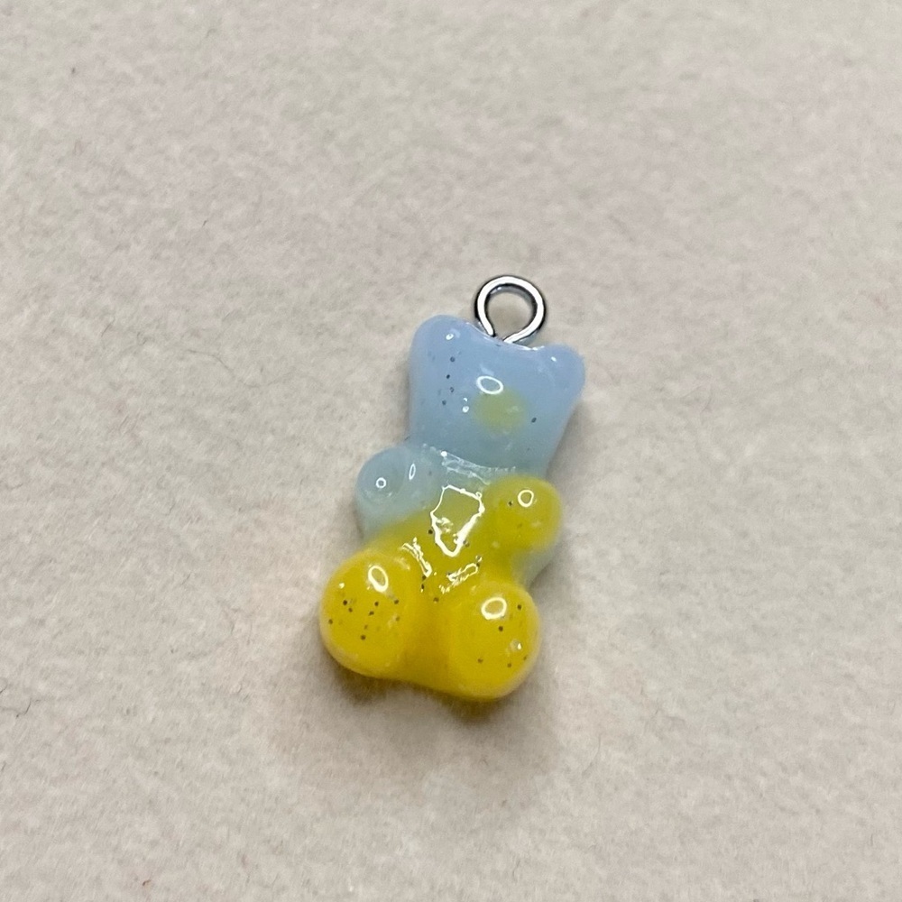 Gummi Bear Charm Pendant | Colorful Candy Jewelry Charm-yellow/blue